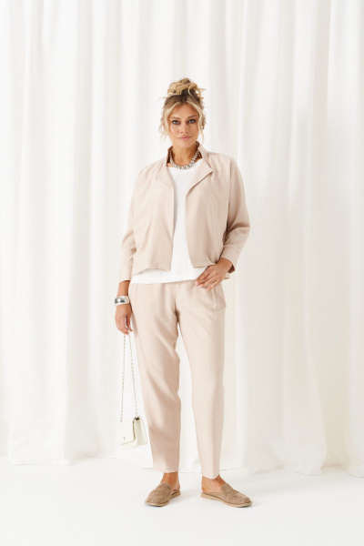 Блуза, брюки, жакет Beautiful&Free 6457 бежевый - фото 1