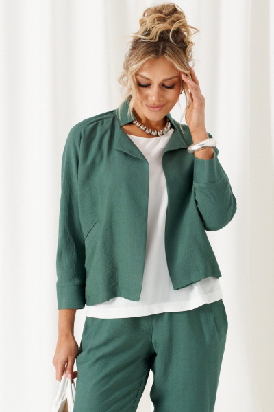 Блуза, брюки, жакет Beautiful&Free 6457 зеленый - фото 4