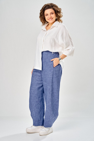 Брюки, рубашка Диомант 2157 джинс_синий - фото 14