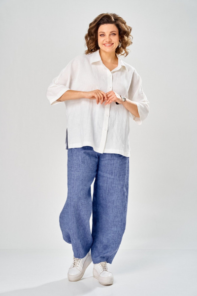 Брюки, рубашка Диомант 2157 джинс_синий - фото 2