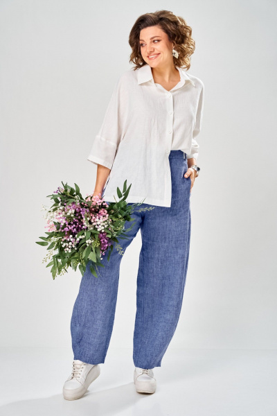 Брюки, рубашка Диомант 2157 джинс_синий - фото 4