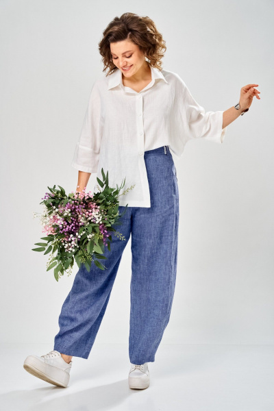 Брюки, рубашка Диомант 2157 джинс_синий - фото 3