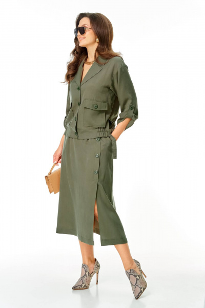 Блуза, юбка Taita plus 2609 хаки - фото 2