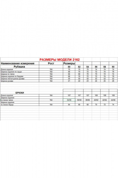 Брюки, рубашка Диомант 2162 джинс - фото 9