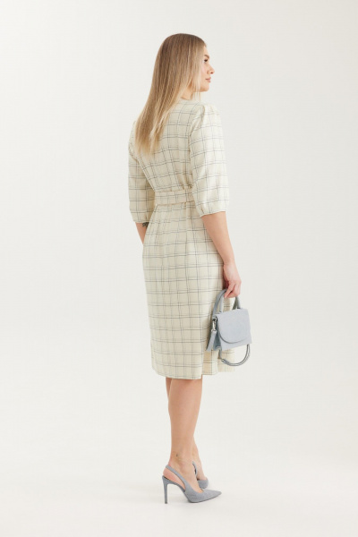 Платье Elady 4709 молочный_клетка - фото 4