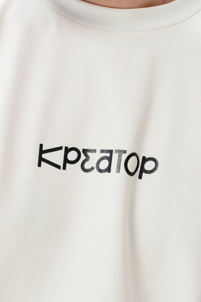 Футболка 10DENCY 92007 молочный/черный - фото 4