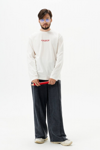 Лонгслив 10DENCY 92008 молочный/красный - фото 2