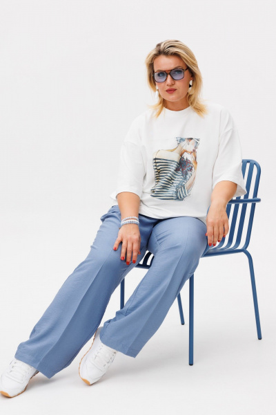 Брюки, футболка OVERYOU М197/2 молочно-голубой - фото 7