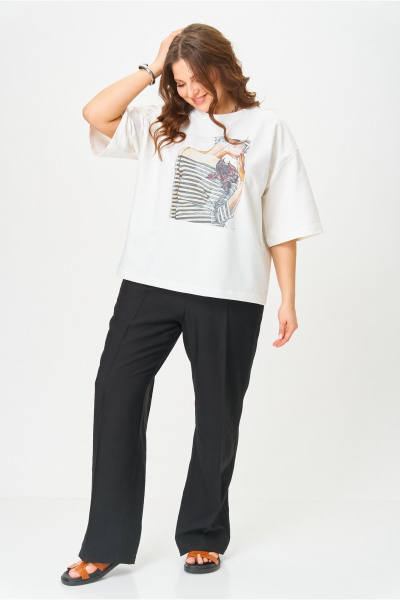 Футболка OVERYOU М198 молочный - фото 2