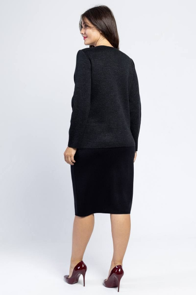 Жакет вязаный мультитон с застежкой на молнию BONADI М-1052 антрацит - фото 3