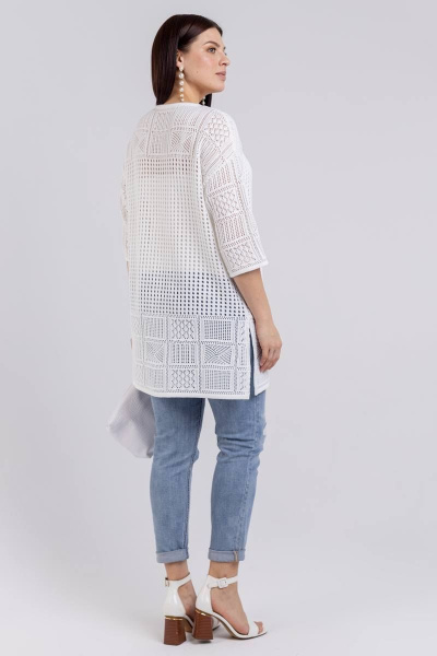 Кардиган прямой силуэт до середины бедра вязаное BONADI М-1497 белый - фото 6