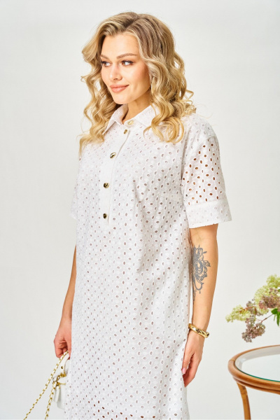 Платье AVA fashion М-188 молочный - фото 7