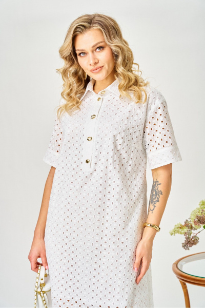 Платье AVA fashion М-188 молочный - фото 6