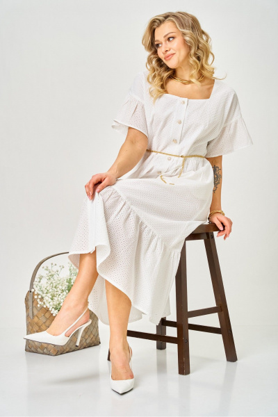 Платье AVA fashion М-190 молочный - фото 8