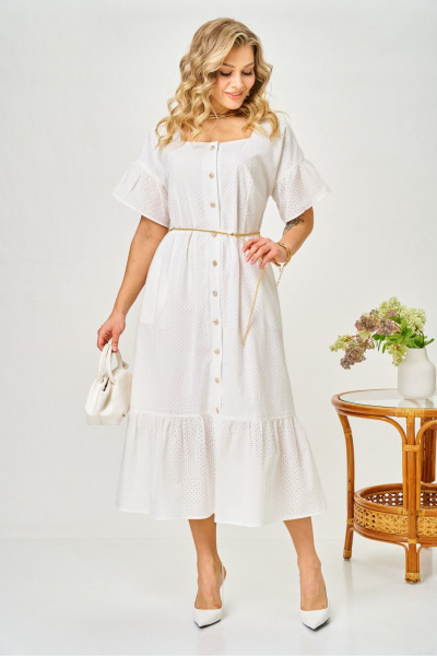 Платье AVA fashion М-190 молочный - фото 3