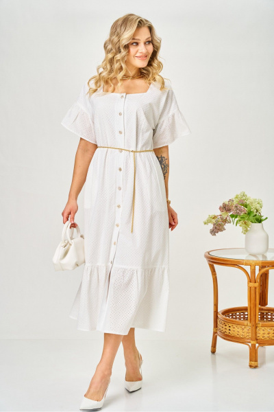 Платье AVA fashion М-190 молочный - фото 2