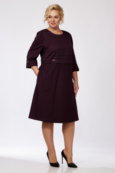 Платье СиБон 0257 сине-красный_клетка - фото 3