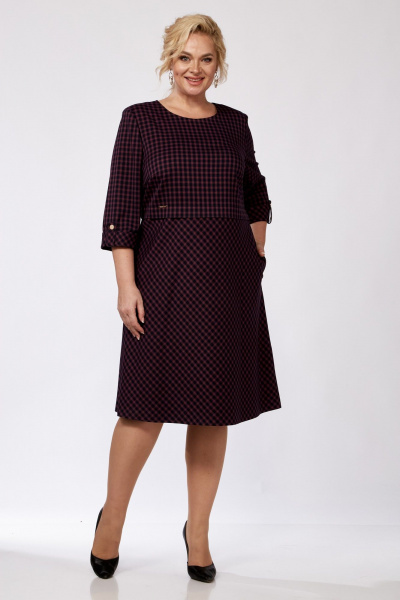 Платье СиБон 0257 сине-красный_клетка - фото 2