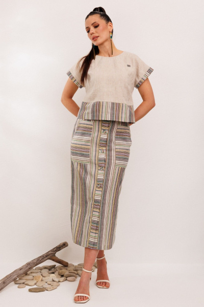 Блуза, юбка Galean Style 693.2 мятная_полоска - фото 17