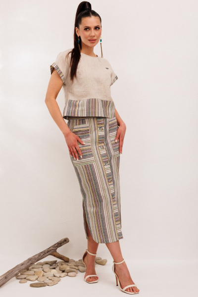 Блуза, юбка Galean Style 693.2 мятная_полоска - фото 16