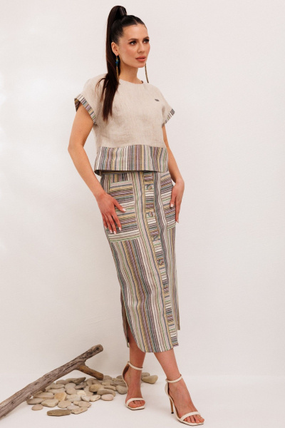 Блуза, юбка Galean Style 693.2 мятная_полоска - фото 15