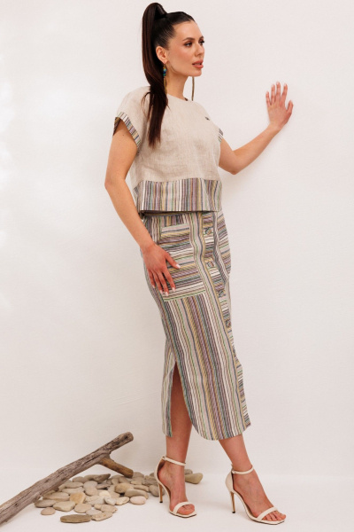 Блуза, юбка Galean Style 693.2 мятная_полоска - фото 14