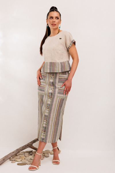 Блуза, юбка Galean Style 693.2 мятная_полоска - фото 13