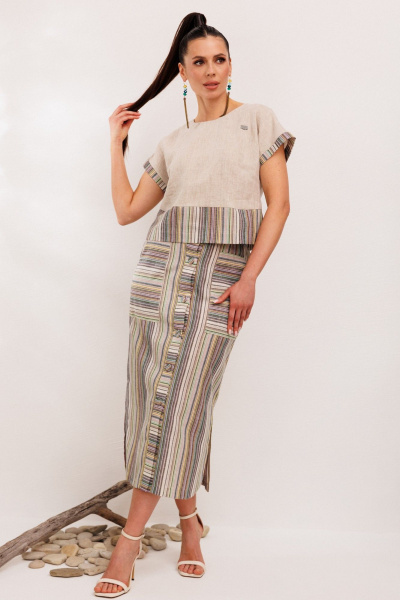 Блуза, юбка Galean Style 693.2 мятная_полоска - фото 12