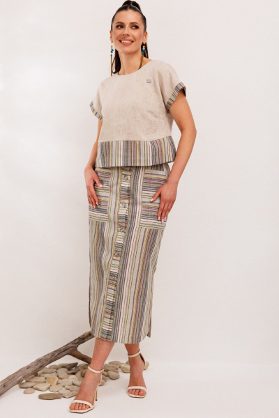 Блуза, юбка Galean Style 693.2 мятная_полоска - фото 11