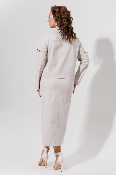 Жакет, юбка Galean Style 966.1 бежевый - фото 13