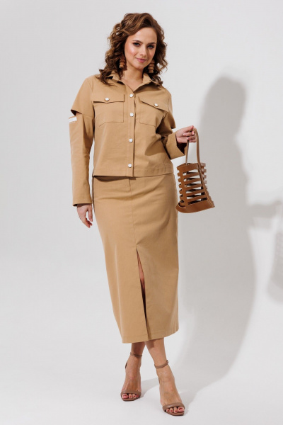 Жакет, юбка Galean Style 966.1 песочный - фото 6