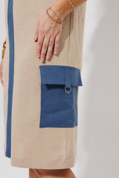 Платье Galean Style 967.1 беж_с_синим - фото 11