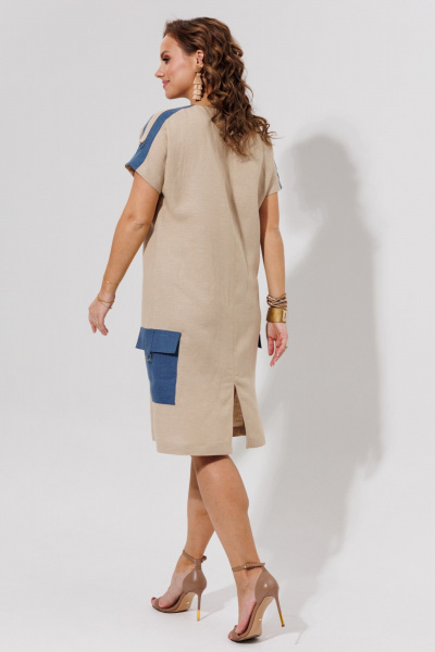 Платье Galean Style 967.1 беж_с_синим - фото 13