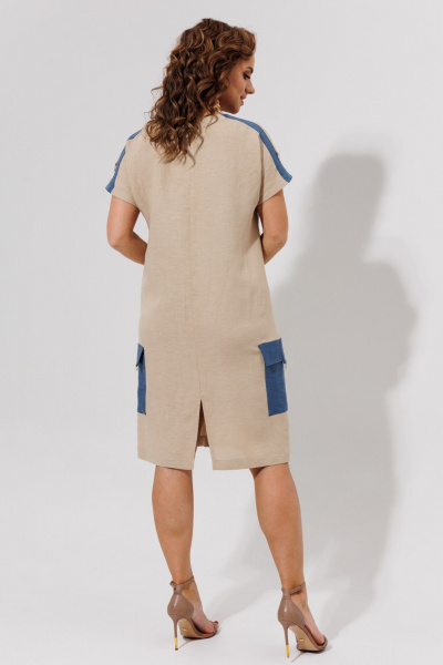 Платье Galean Style 967.1 беж_с_синим - фото 14