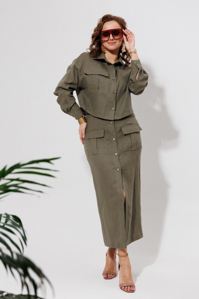 Жакет, юбка Galean Style 970.1 хаки - фото 1