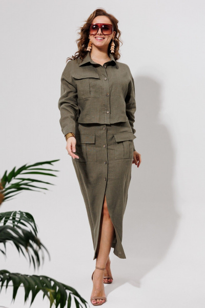 Жакет, юбка Galean Style 970.1 хаки - фото 4