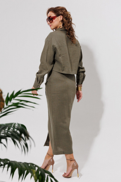 Жакет, юбка Galean Style 970.1 хаки - фото 19