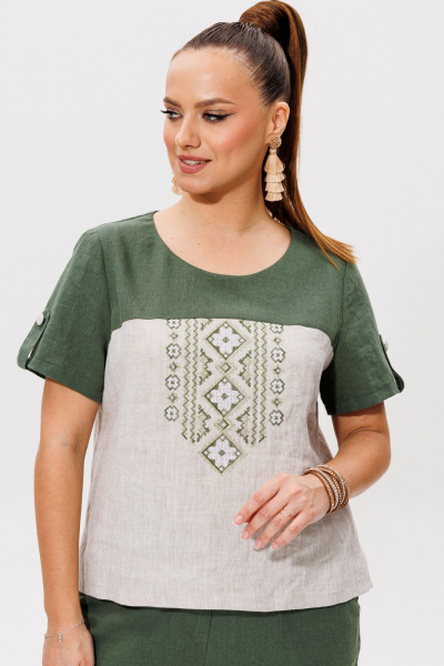 Блуза, брюки Galean Style 977.1 зеленый - фото 6