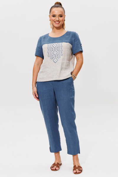 Блуза, брюки Galean Style 977.1 синий - фото 9