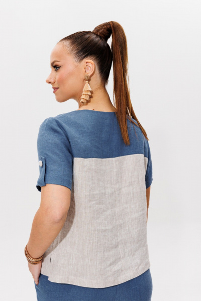 Блуза, брюки Galean Style 977.1 синий - фото 10