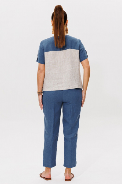 Блуза, брюки Galean Style 977.1 синий - фото 11