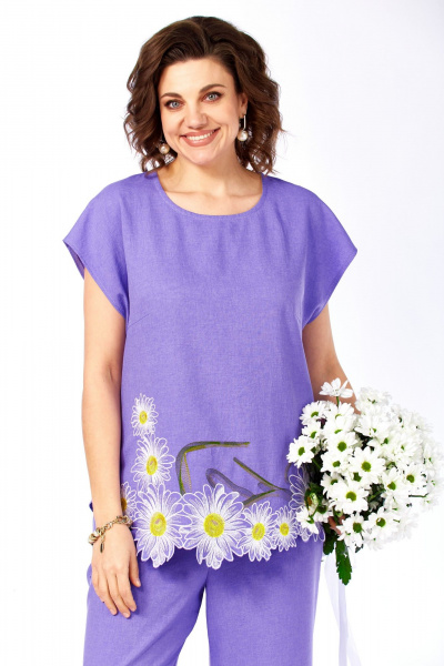 Блуза, брюки Grace for you 285 сиреневый - фото 3