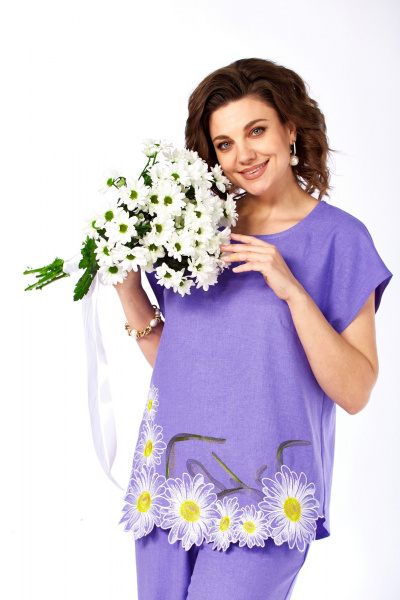 Блуза, брюки Grace for you 285 сиреневый - фото 2