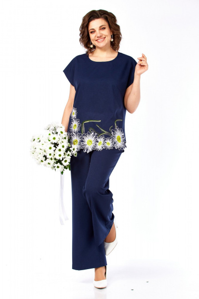 Блуза, брюки Grace for you 285 темно-синий - фото 2
