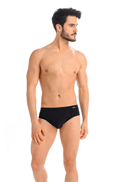 Мужские слипы из эластичного трикотажа с гульфиком Teyli 802 черный - фото 1