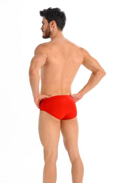 Мужские красные слипы из трикотажа с гульфиком Teyli 802 красный - фото 2