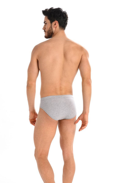 Мужские слипы из эластичного трикотажа с гульфиком Teyli 802 серый_меланж - фото 2