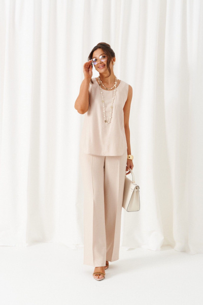 Блуза, брюки, топ Beautiful&Free 6448 бежево-черный - фото 12