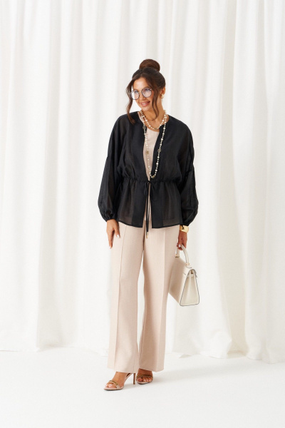 Блуза, брюки, топ Beautiful&Free 6448 бежево-черный - фото 5