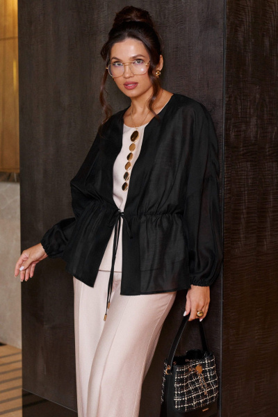 Блуза, брюки, топ Beautiful&Free 6448 бежево-черный - фото 7